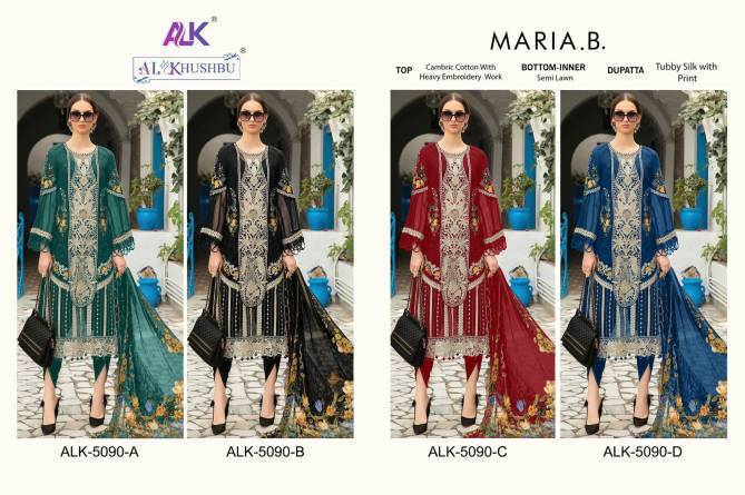Maria B 5090 A To D By Alk Khushbu Cambric Cotton Pakistani Suits Wholesale Market In Surat With Price
